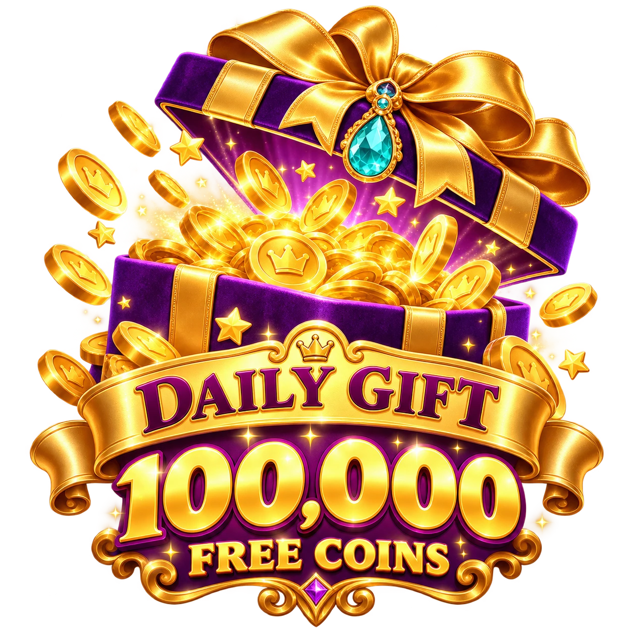 A treasure chest full of your daily virtual coins